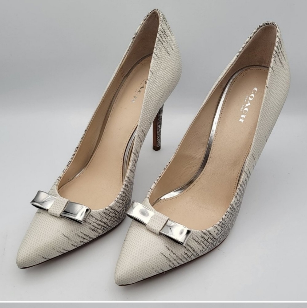 Coach hallie snakeskin pump